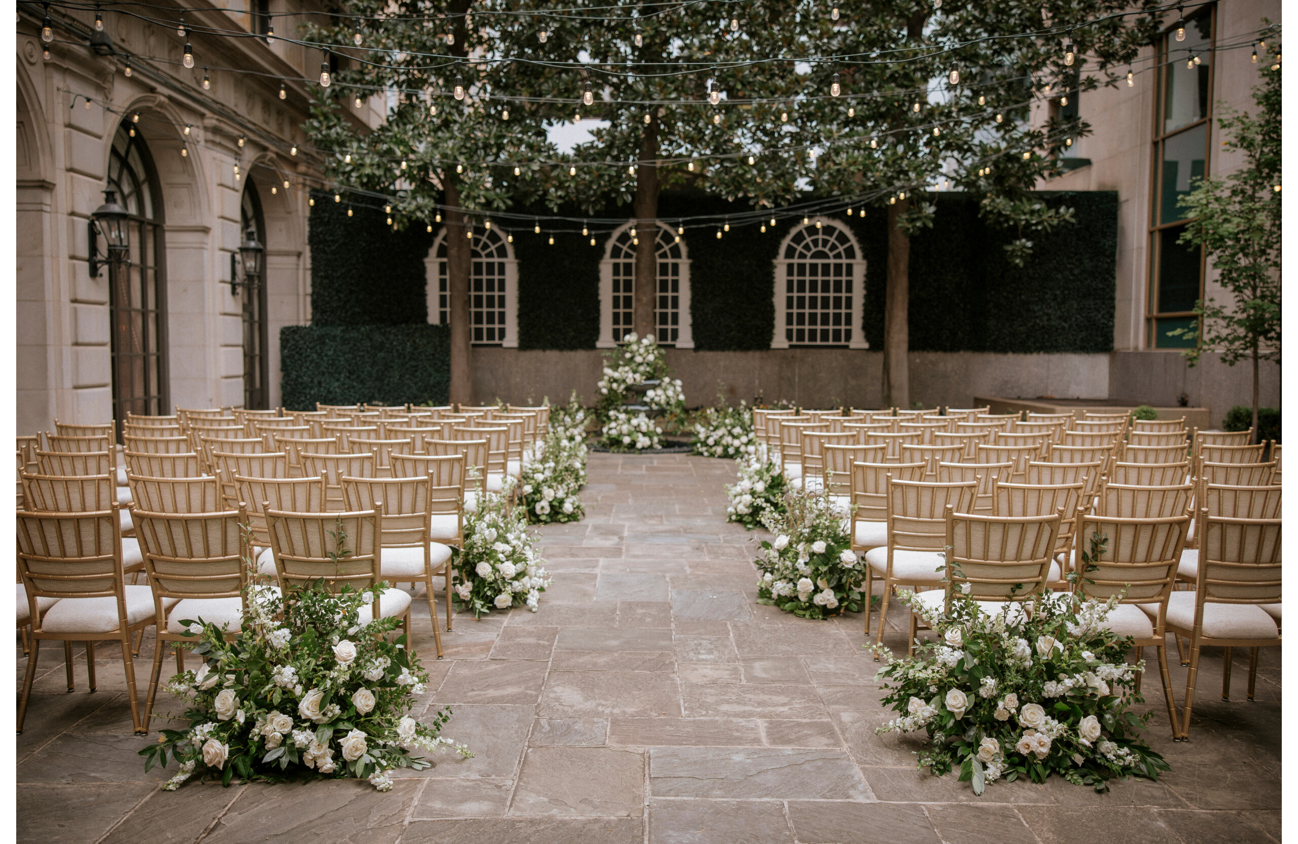 outdoor wedding ceremony aisle decor