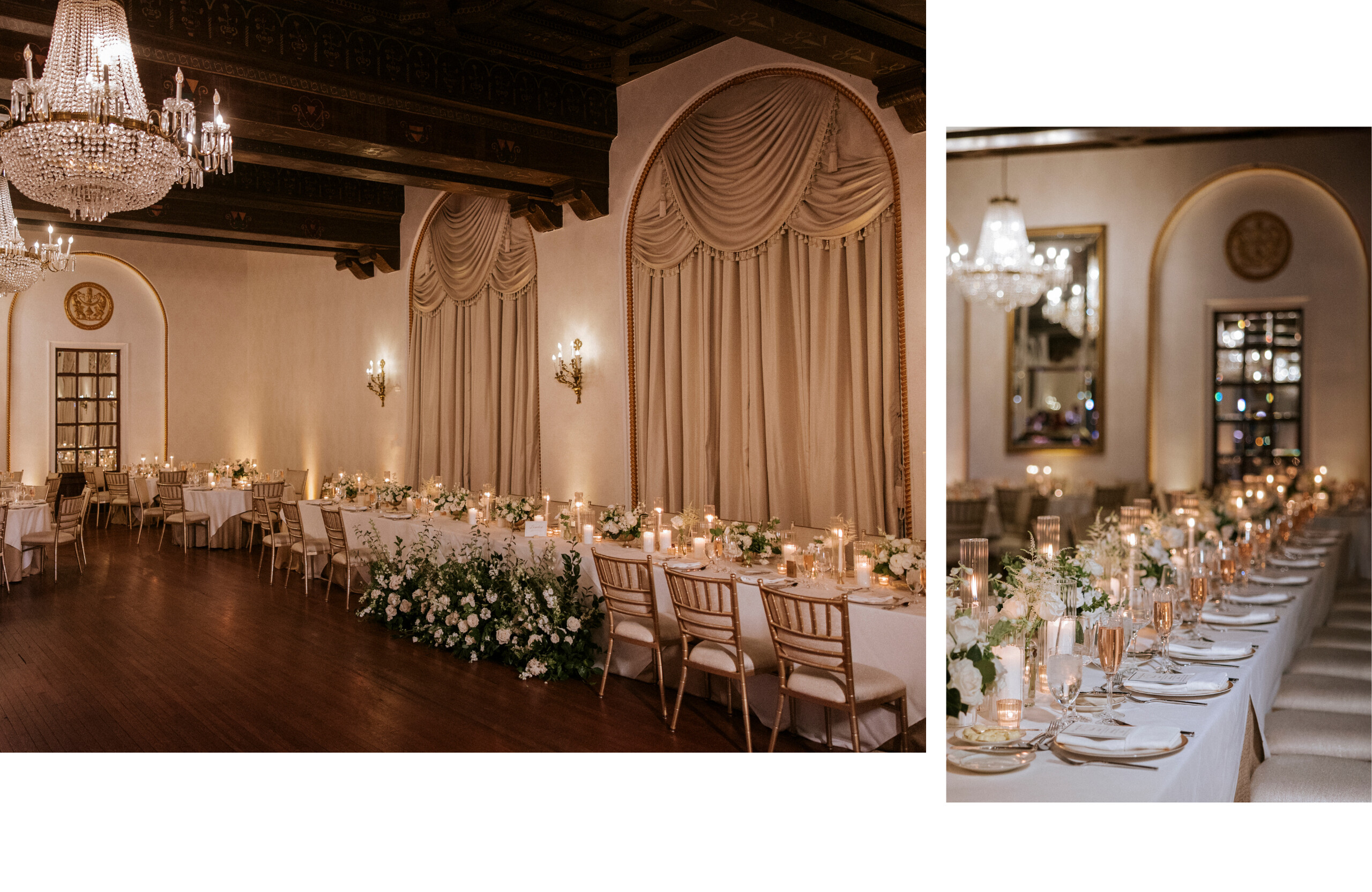 Astor Ballroom wedding reception decor
