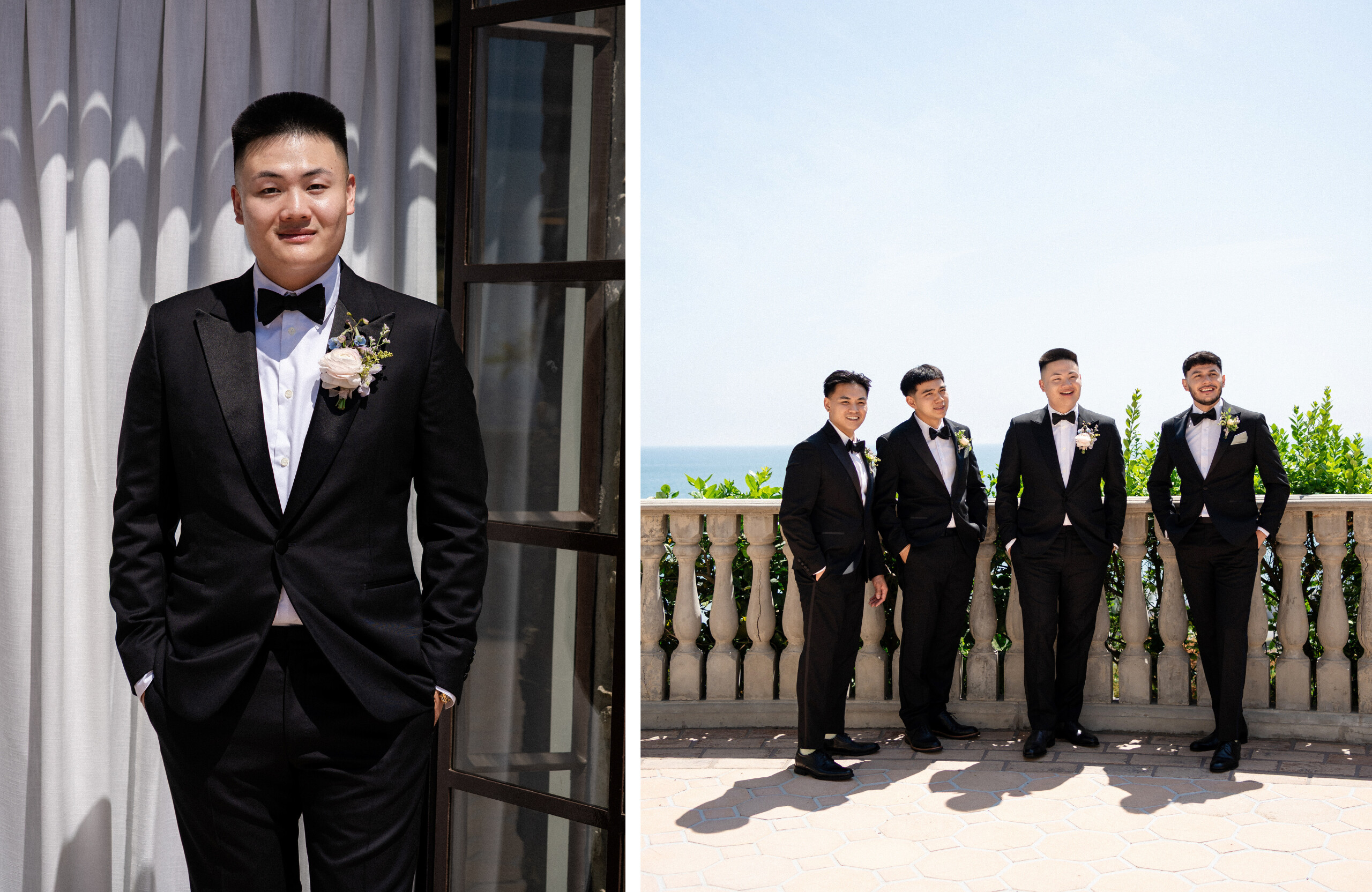 groom and groomsmen at The Bel-Air Bay Club