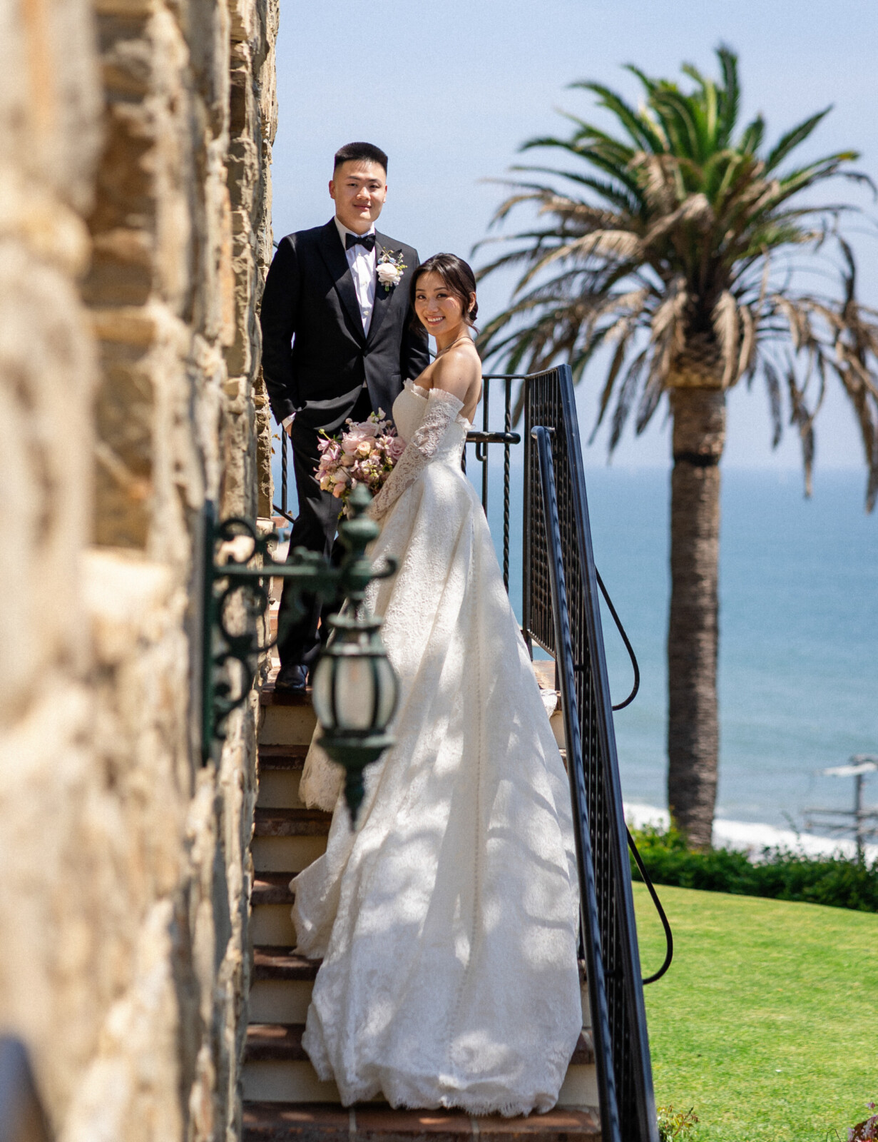 bride and groom wedding at The Bel-Air Bay Club
