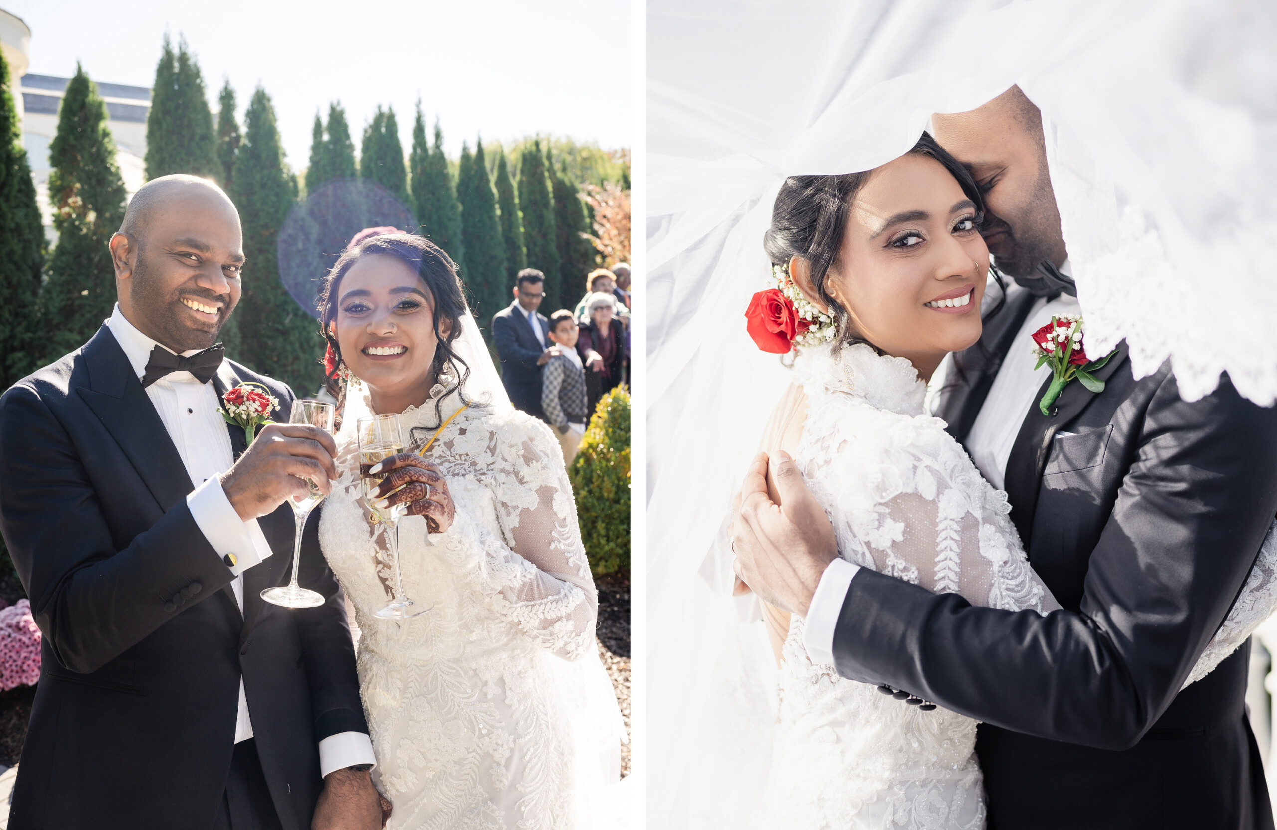 bride and groom candid portraits