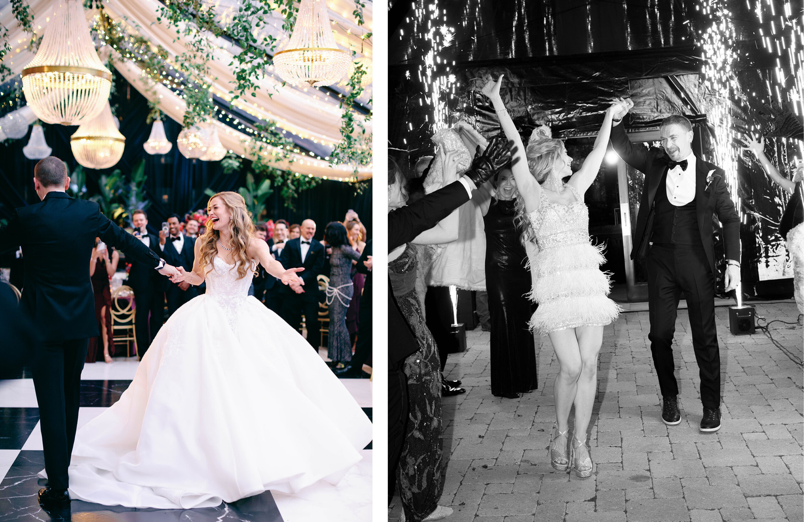 bride and groom dancing during winter wedding at The St. Regis Deer Valley