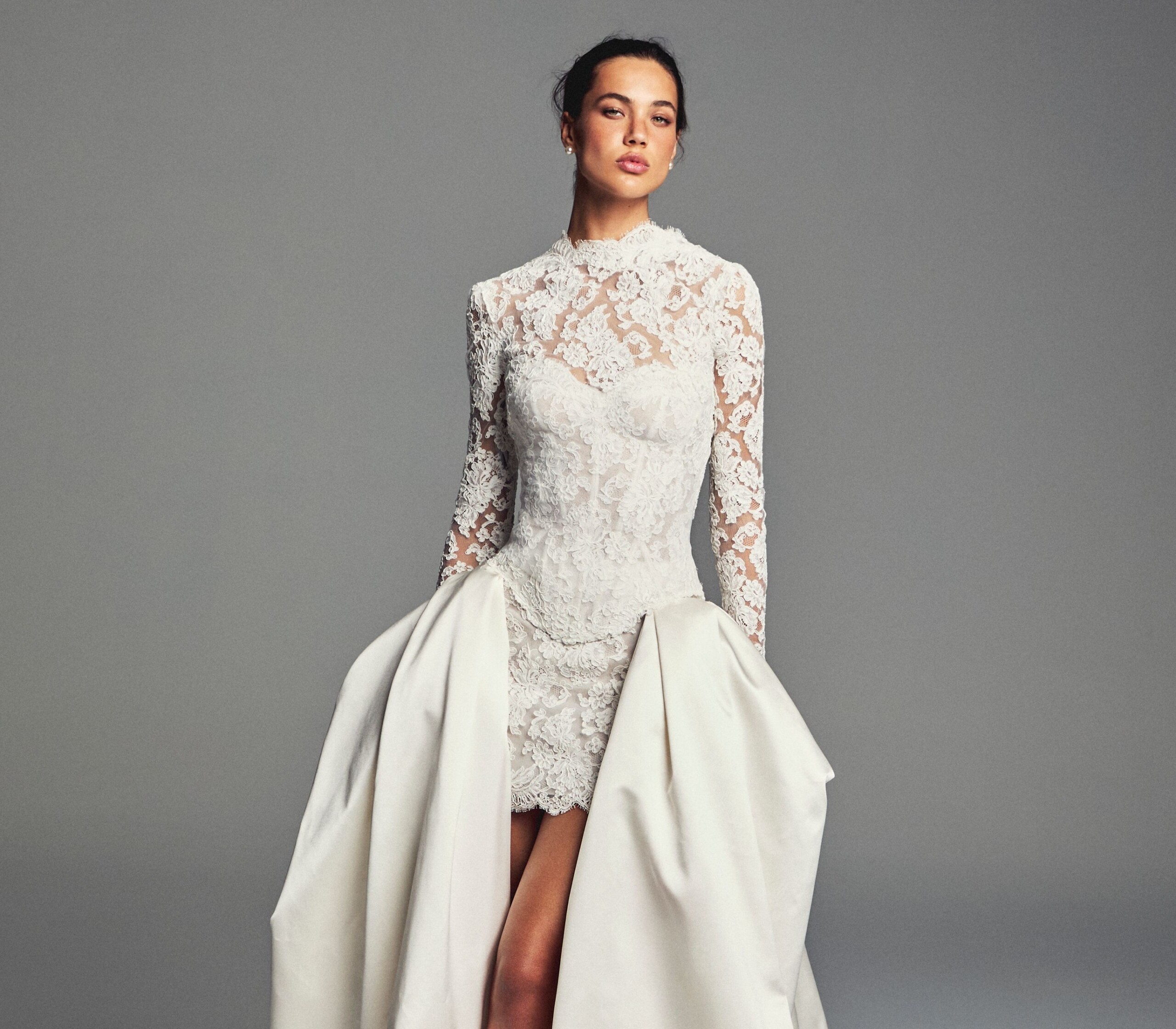 Lace Wedding Dress with Overskirt