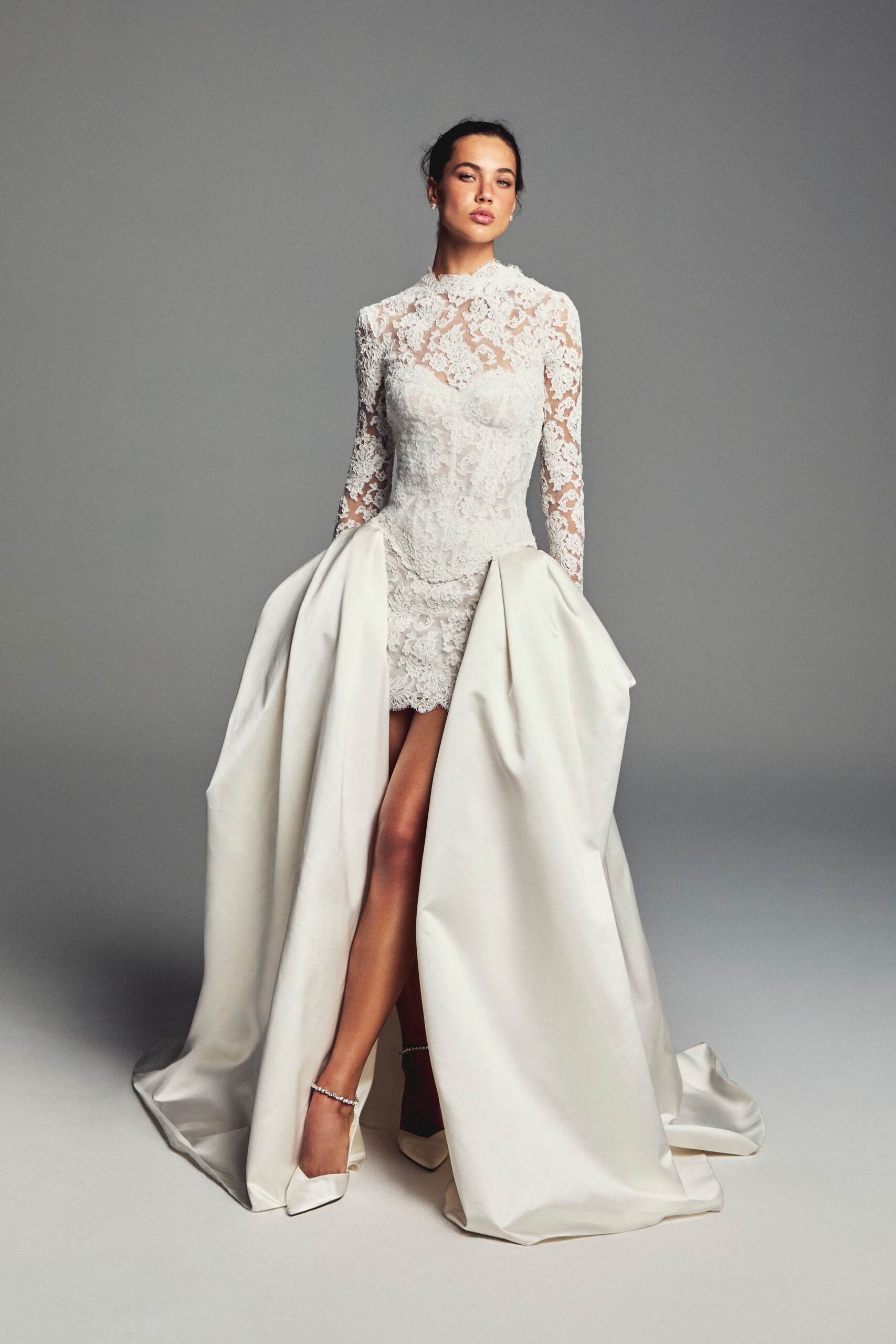 Lace Wedding Gown with Overskirt
