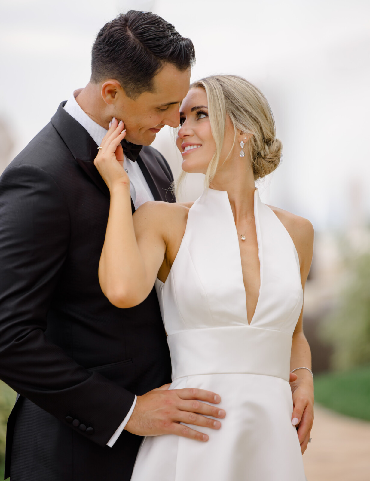 bride and groom wedding portrait at Eau Resort & Spa