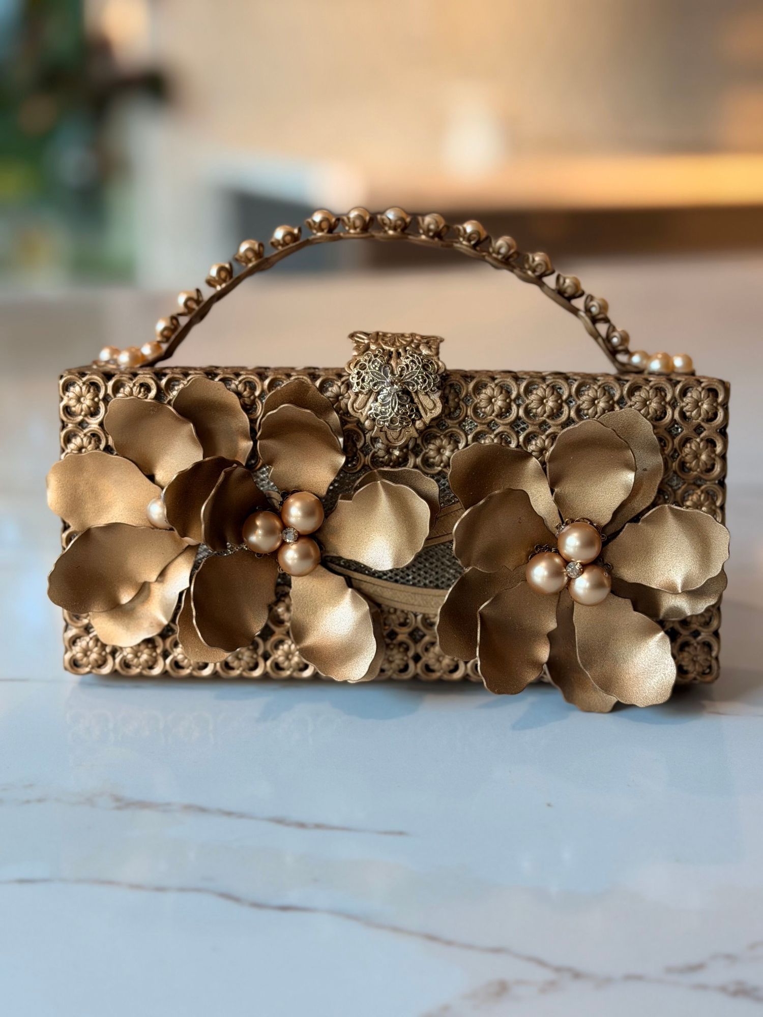 Maria Elena Gold Rectangle Purse