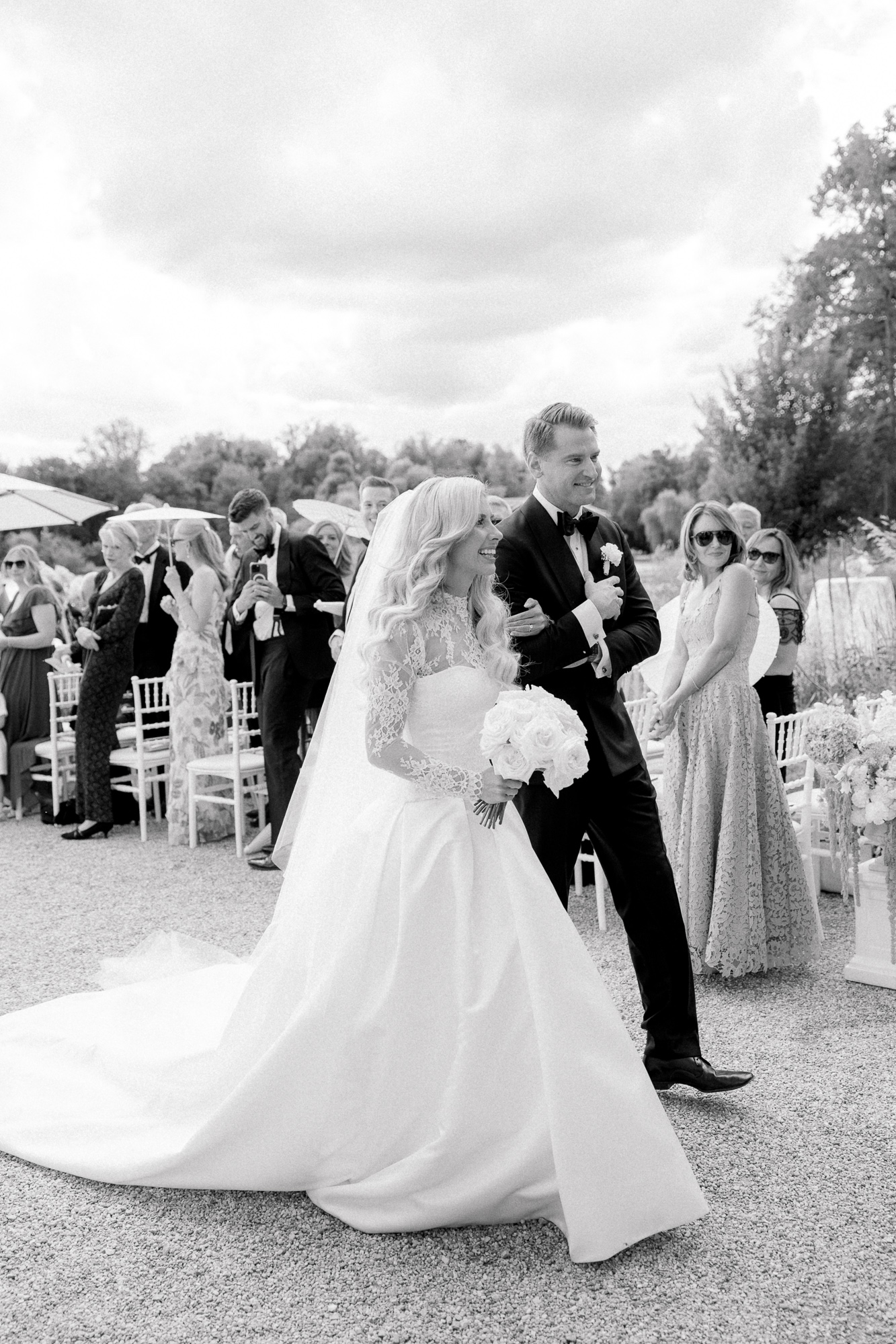 schloss-leopoldskron-wedding-salzburg-85 bride and groom black and white photo